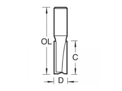 3/08 x 1/2 TCT Two Flute Cutter 12.7 x 25mm