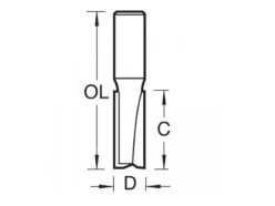 3/08 x 1/4 TCT Two Flute Cutter 12.7 x 25mm