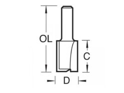 3/4 x 1/2 TCT Two Flute Cutter 8.0 x 19mm