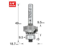 46/118 x 1/4 TCT Bearing Guided Ovolo & Round Over 3mm Radius