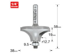 46/150 x 1/4 TCT Bearing Guided Ovolo & Round Over 12.7mm Radius