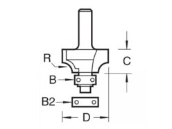 46/17 x 1/2 TCT Bearing Guided Ovolo & Round Over 19.1mm Radius