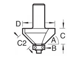 46/37 x 1/4 TCT Bearing Guided Chamfer 45° 31.8 x 12mm