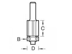 46/80 x 1/4 TCT 90° Bearing Guided Triple Flute Cutter 12.7 x 25.4mm