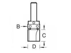 46/90 x 1/4 TCT 90° Shank Mounted Template Profiler 15.9 x 25mm