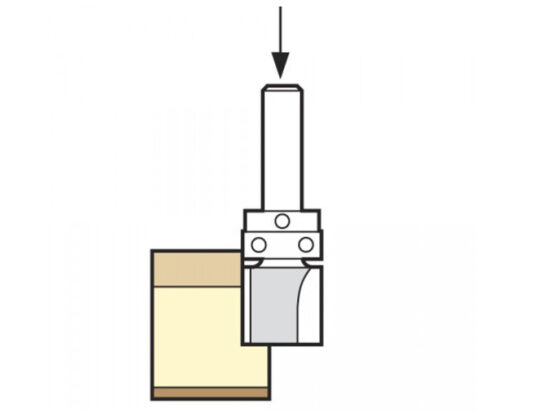 46/90 x 1/4 TCT 90° Shank Mounted Template Profiler 15.9 x 25mm - Image 2