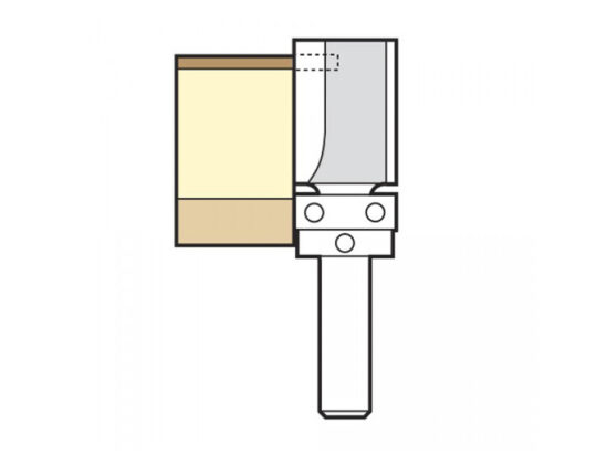 46/90 x 1/4 TCT 90° Shank Mounted Template Profiler 15.9 x 25mm - Image 4