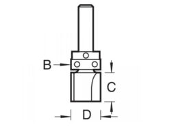 46/91 x 1/4 TCT 90° Shank Mounted Template Profiler 12.7 x 9.5mm