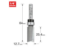 46/95 x 1/4 TCT 90° Shank Mounted Template Profiler 12.7 x 25.4mm