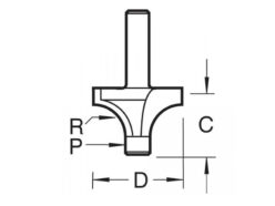 7E/2 x 1/4 TCT Pin Guided Round Over 6.3mm Radius