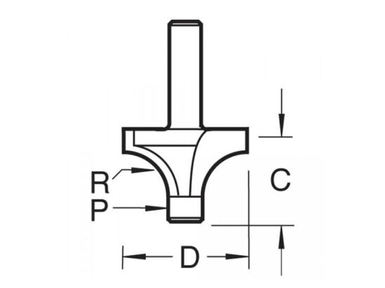 7E/3 x 1/4 TCT Pin Guided Round Over 8.0mm Radius - Image 3