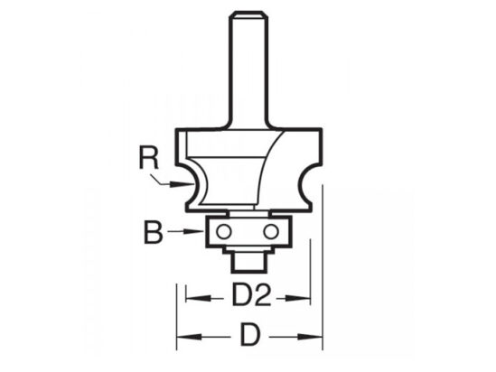 9/71 x 1/4 TCT Bearing Guided Corner Bead Cutter 3.2 Radius