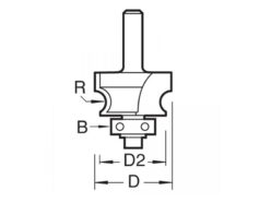 9/72 x 1/4 TCT Bearing Guided Corner Bead Cutter 4.8 Radius