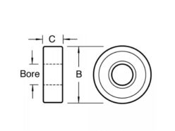 B127 Replacement Bearing 1/2in Diameter 1/4in Bore