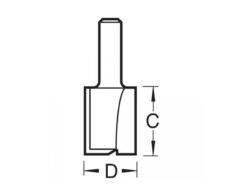 C014 x 1/4 TCT Two Flute Cutter 9.5 x 25.4mm