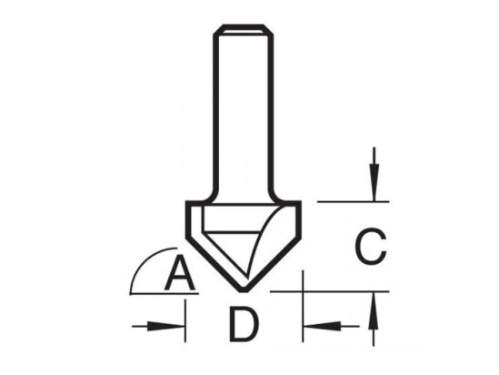 C044 x 1/4 TCT CraftPro Chamfer V-Groove Cutter 45° 6.0 x 12.7mm