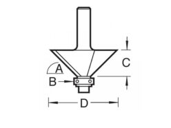 C049 x 1/4 TCT Bearing Guided Chamfer Cutter 45° 12.7 x 32mm