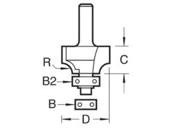 C076 x 1/4 TCT Bearing Guided Ovolo & Round Over 6.3mm Radius