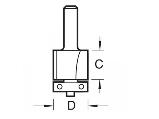 C115 x 1/4 TCT 90° Bearing Guided Trimmer Cutter 9.5 x 12.7mm - Image 2