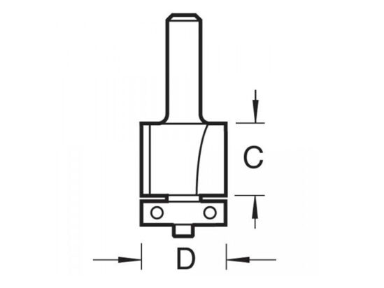 C116 x 1/4 TCT 90° Bearing Guided Trimmer Cutter 12.7 x 25.4mm - Image 3