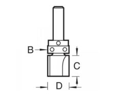 C121 x 1/4 TCT Bearing Guided Template Profile Cutter 12.7 x 25.4mm