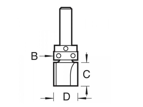 C121 x 1/4 TCT Bearing Guided Template Profile Cutter 12.7 x 25.4mm