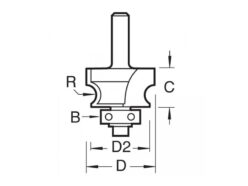 C130 x 1/4 TCT Bearing Guided Corner Bead 4.8mm Radius