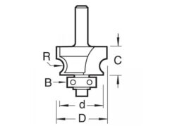 C140 x 1/4 TCT Bearing Guided Corner Bead 3.2mm Radius