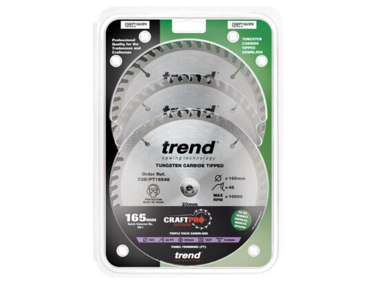 CraftPro Panel Trim Saw Blade 165 x 20mm x 48T (Pack 3)