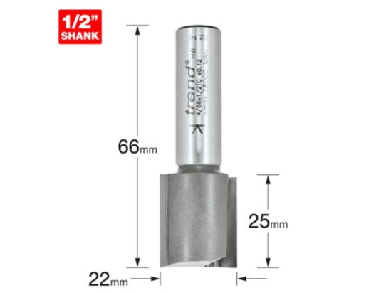 4/66 x 1/2 TCT Two Flute Router Cutter 22 x 25mm