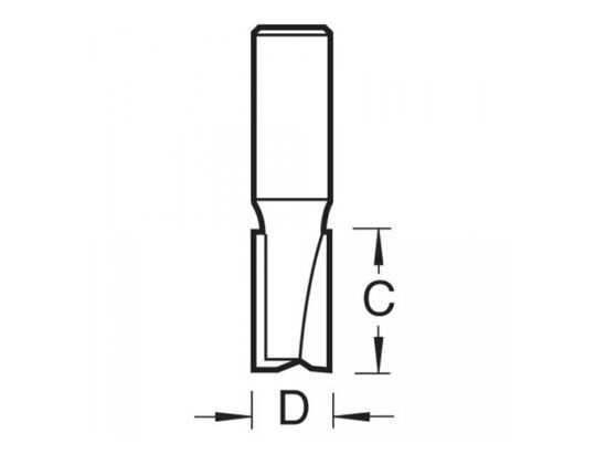 TR12 x 1/4 TCT Two Flute Cutter Long Shank 12 x 19mm