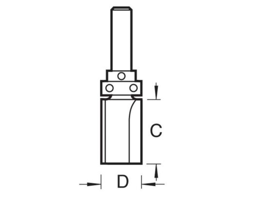 TR29 x 1/4 TCT Shank Mounted Bearing Guided Profiler 12.7 x 25.4mm