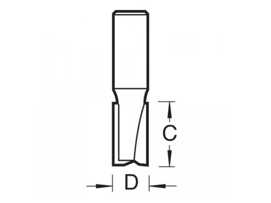 TR37 x 1/2 TCT Two Flute Cutter Long Shank 12 x 63mm