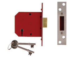 2101 5 Lever Mortice Deadlock Satin Brass Finish 77.5mm 3in Box