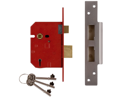 2234E 5 Lever BS Mortice Sashlock Satin Chrome Finish 67mm 2.5in Visi