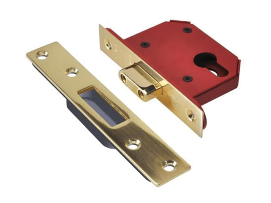 StrongBOLT 21EU EUS-PB-3.0 Euro Deadlock Plated Brass 81mm 3in