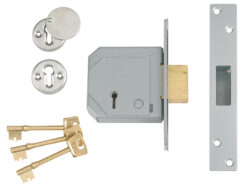 3G114E 5 Lever Mortice Deadlock C-Series 80mm 3in Satin Brass