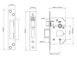 StrongBOLT 2205S 5 Lever Mortice Sashlock Polished Brass 68mm 2.5in Visi