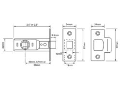 Y2600 Tubular Latch Essentials Zinc Plated 65mm 2.5in Visi