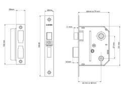 ES-SL Essentials 3 Lever Mortice Sashlock Chrome 65mm 2.5in Visi