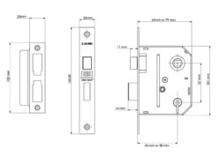 ES-SL Essentials 3 Lever Mortice Sashlock Polished Brass 65mm 2.5in Visi