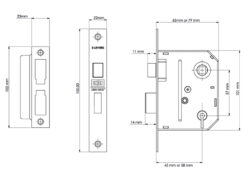 ES-SL Essentials 3 Lever Mortice Sashlock Polished Brass 79mm 3in Visi