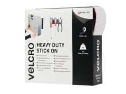 VELCRO® Brand Heavy-Duty Stick On Tape 50mm x 5m White