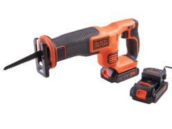 Black & Decker 18V Reciprocating Saw with 1 x 1.5Ah Li-Ion Battery