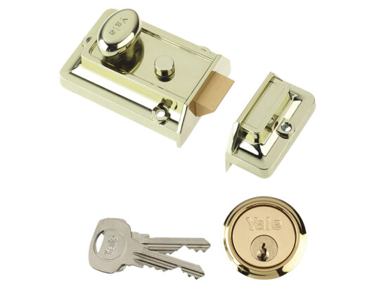 P77 Traditional Nightlatch 60mm Backset Brasslux Finish Visi