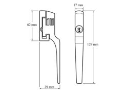 P115WE Lockable Window Handle White Finish