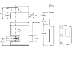 P1 Double Security Nightlatch 60mm Backset DMG Dark Grey Finish Visi