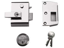 P2 Double Locking Nightlatch 40mm Backset DMG/PB Finish Visi