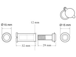 P9401B Door Viewer Brass Finish