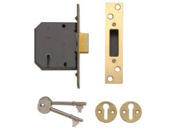 PM552 5 Lever Mortice Deadlock 67mm 2.5in Polished Brass